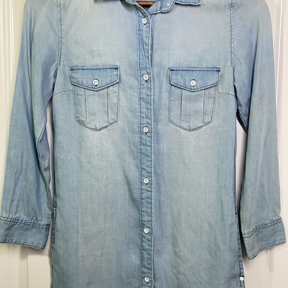 H&M - Lightweight Denim Button Up Dress Size 2 - Picture 3 of 8
